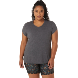 Heather Grey Floral Thermal Short Sleeve Satin Trim T-Shirt