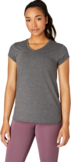 WOMEN'S HEATHER VNECK TOP