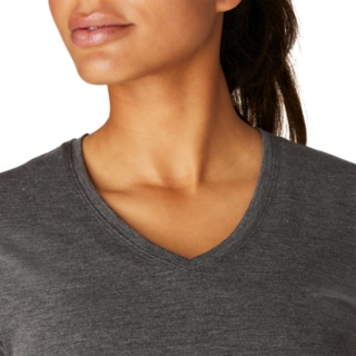WOMEN'S HEATHER VNECK TOP | Dark Grey Heather | T-Shirts & Tops