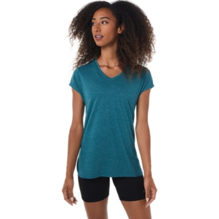 WOMEN'S HEATHER VNECK TOP | Velvet Pine Heather | T-Shirts & Tops