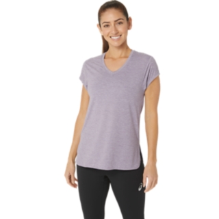 WOMEN'S HEATHER VNECK TOP | Violet Quartz Heather | T-Shirts & Tops | ASICS