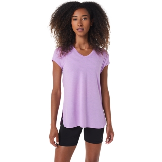 WOMEN'S HEATHER VNECK TOP | Lavender Glow Heather | T-Shirts