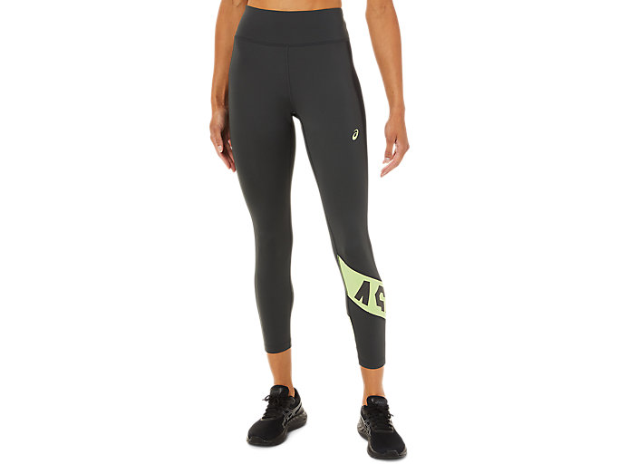 Image 1 of 8 of Dames Graphite Grey / Lime Green COLOR BLOCK TIGHT III Women's Tights & Leggings