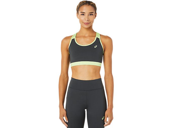Image 1 of 6 of Women's Graphite Grey / Lime Green COLOR BLOCK BRA III Sport-Bhs