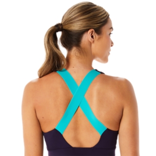 WOMEN'S CROSS BACK STRAPPED BRA, Indigo Fog, Sports Bras