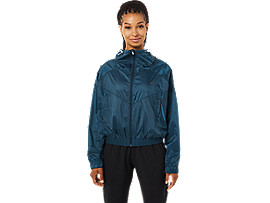 Asics Show Running Jacket Xs in Blue Womens Clothing Jackets Padded and down jackets 