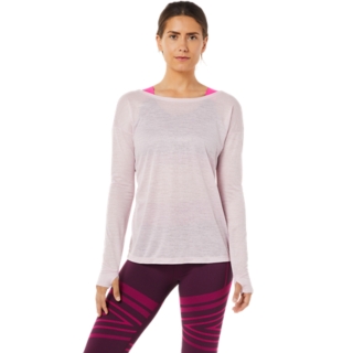 WOMEN'S OPEN BACK LONG SLEEVE TOP, Barely Rose, T-Shirts & Tops