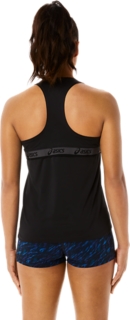 ASICS Womens Elyane Mesh Tank Top, Black, Small 