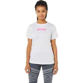 Alternative image view of ウィメンズ クロップドアシックス ドライ半袖シャツ, ブリリアントホワイト