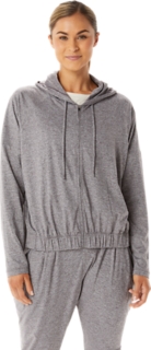 WOMEN'S SOFT STRETCH KNIT FULL ZIP HOODIE | Smoke Shadow Heather