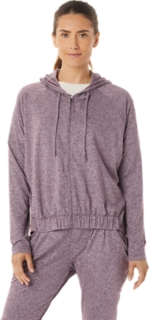 WOMEN S SOFT STRETCH KNIT FULL ZIP HOODIE Deep Mars Heather