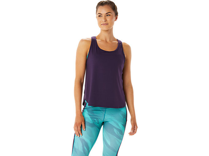 Image 1 of 6 of WOMEN'S SIDE SLIT SLEEVELESS TOP color Night Shade