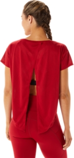 & | T-Shirts ASICS TOP JACQUARD Tops Cranberry | MOVEKOYO SHORT SLEEVE | WOMEN\'S