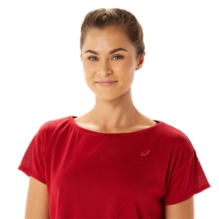 3/4 sleeve top - cranberry - acetate/spandex