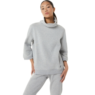 W ASICS SUNDAY SANA FLEECE COWL | Light Grey Heather | Hoodies