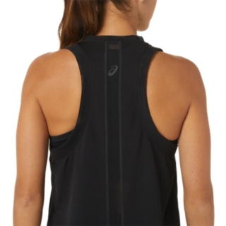 ASICS Womens Elyane Mesh Tank Top, Black, Small 