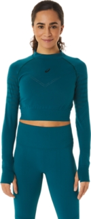 Women's Seamless Long Sleeve Crop Top - All In Motion™ Black XS