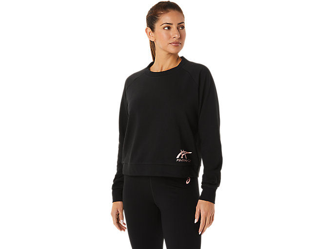 Image 1 of 6 of Women's Performance Black/Frosted Rose TIGER SWEATSHIRT Women's Sports Long Sleeve Shirts