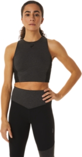 Heathered Zip Front Sports Bra