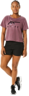 WOMEN'S ASICS STRIPES SHORT SLEEVE BOXY TEE