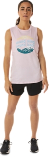 WOMEN'S ASICS CHERRY BLOSSOM MUSCLE TANK, Pink Salt