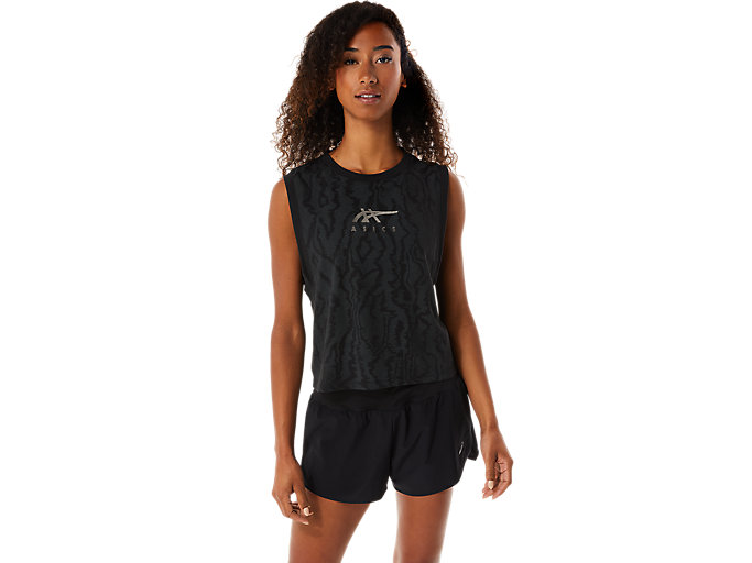 WOMEN'S ALLOVER PRINTED MUSCLE CROP | Performance Black | T-Shirts ...