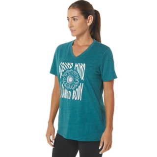 WOMEN'S SUNFLOWER SLOGAN V-NECK