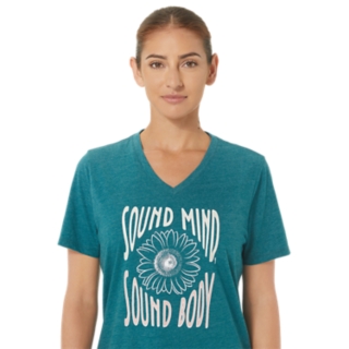 WOMEN'S SUNFLOWER SLOGAN V-NECK | Velvet Pine Heather | T-Shirts