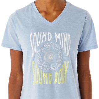 WOMEN'S SUNFLOWER SLOGAN V-NECK