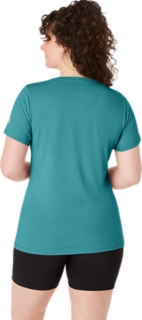 WOMEN'S SUNFLOWER SLOGAN V-NECK, Techno Cyan 2