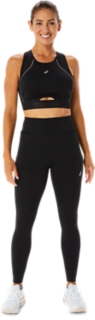 Womens - Active Panel Sports Bra in Black Diagonal Logo