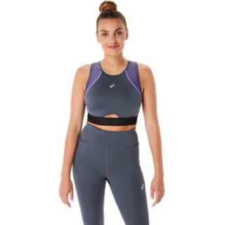 WOMEN'S CIRCUIT II PADDED BRA, Dark Grey Heather/Black, Sports Bras