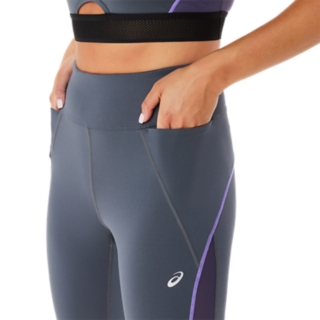 WOMEN'S MESH PANEL TRAINING TIGHT, Carrier Grey, Tights & Leggings