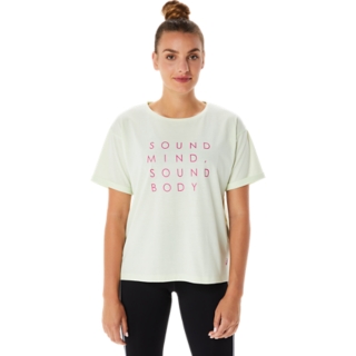 Women's TRAINING CORE RELAXED GRAPHIC TEE | Whisper Green | Short