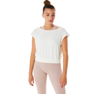 WOMEN'S NAGINO FLEX SHORT SLEEVE TOP, Cream, T-Shirts & Tops