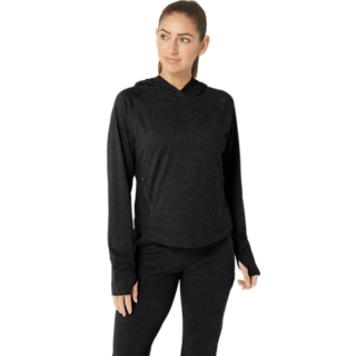 WOMEN'S TECH PO HOODIE 2.0, Performance Black Spacedye