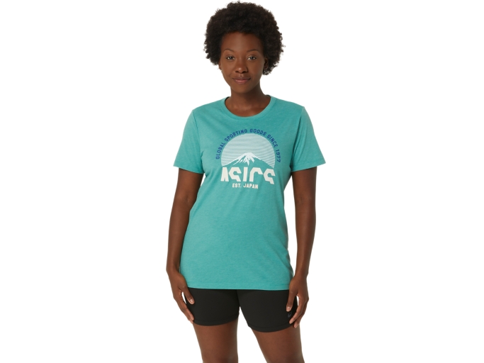 WOMEN'S ASICS GSG SINCE 1977 ADVENTURE CREW | Sage Heather | T-Shirts &  Tops | ASICS