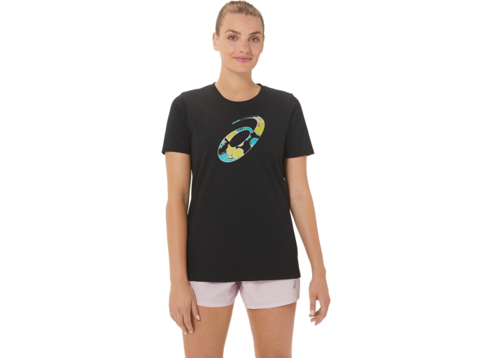 WOMEN'S ASICS HIBISCUS SPIRAL A CREW | Performance Black | T-Shirts & Tops  | ASICS