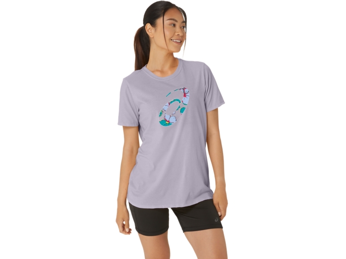 WOMEN'S ASICS HIBISCUS SPIRAL A CREW | Dusk Violet | T-Shirts & Tops | ASICS