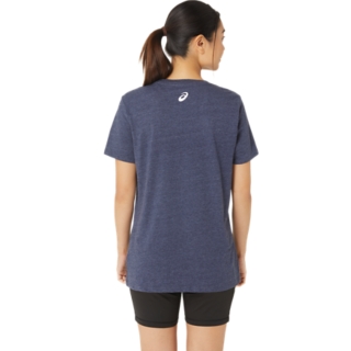 ASICS WOMEN'S HIBISCUS SLOGAN CREW | Peacoat Heather | T-Shirts