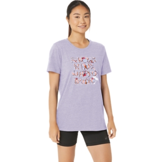 ASICS WOMEN'S HIBISCUS SLOGAN CREW | Dusk Violet | T-Shirts & Tops