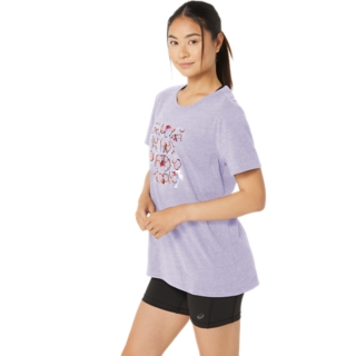 ASICS WOMEN'S HIBISCUS SLOGAN CREW | Dusk Violet | T-Shirts & Tops