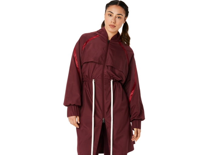 WOMEN'S NAGINO WOVEN LONG JACKET | Port Royal | Jackets & Outerwear | ASICS