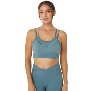 Women's NAGINO SEAMLESS BRA, Foggy Teal, Sports Bras​