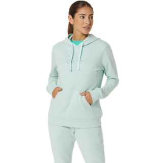 WOMEN'S FRENCH TERRY PULLOVER HOODIE | Pale Blue | Hoodies & Sweatshirts | ASICS