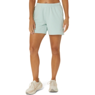 Women s FRENCH TERRY 5 INCH SHORT Pale Blue Shorts ASICS