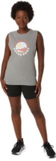 WOMEN'S ASICS SUN IN THE SKY SLOGAN MUSCLE TEE, Image 6 of 6