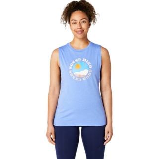 WOMEN'S LONG SLEEVE HEATHER TOP, Blue Bliss Heather