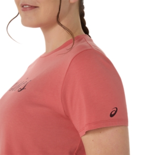 Image 5 of 6 of Women's DARK PINK CLAY ASICS GRAPHIC TEE Short Sleeve Shirts