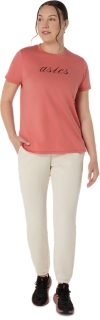 Image 6 of 6 of Women's DARK PINK CLAY ASICS GRAPHIC TEE Short Sleeve Shirts